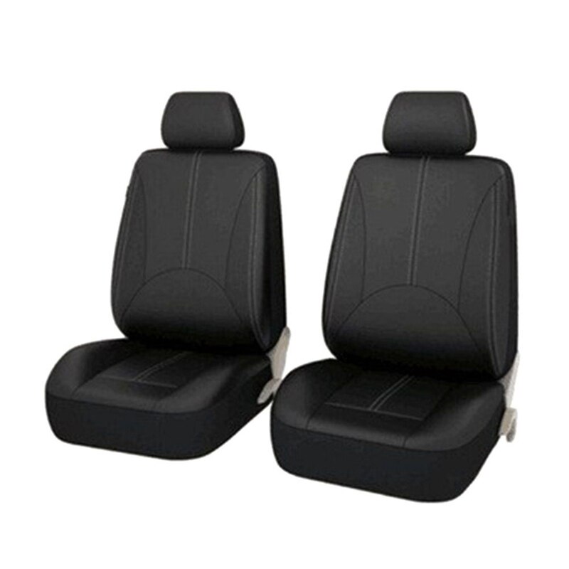 Auto PU Lederen Voor Achter Stoelhoezen Terug Emmer Auto Bekleding Auto Interieur Auto Seat Protector Cover: 2pc Front Seat Cover