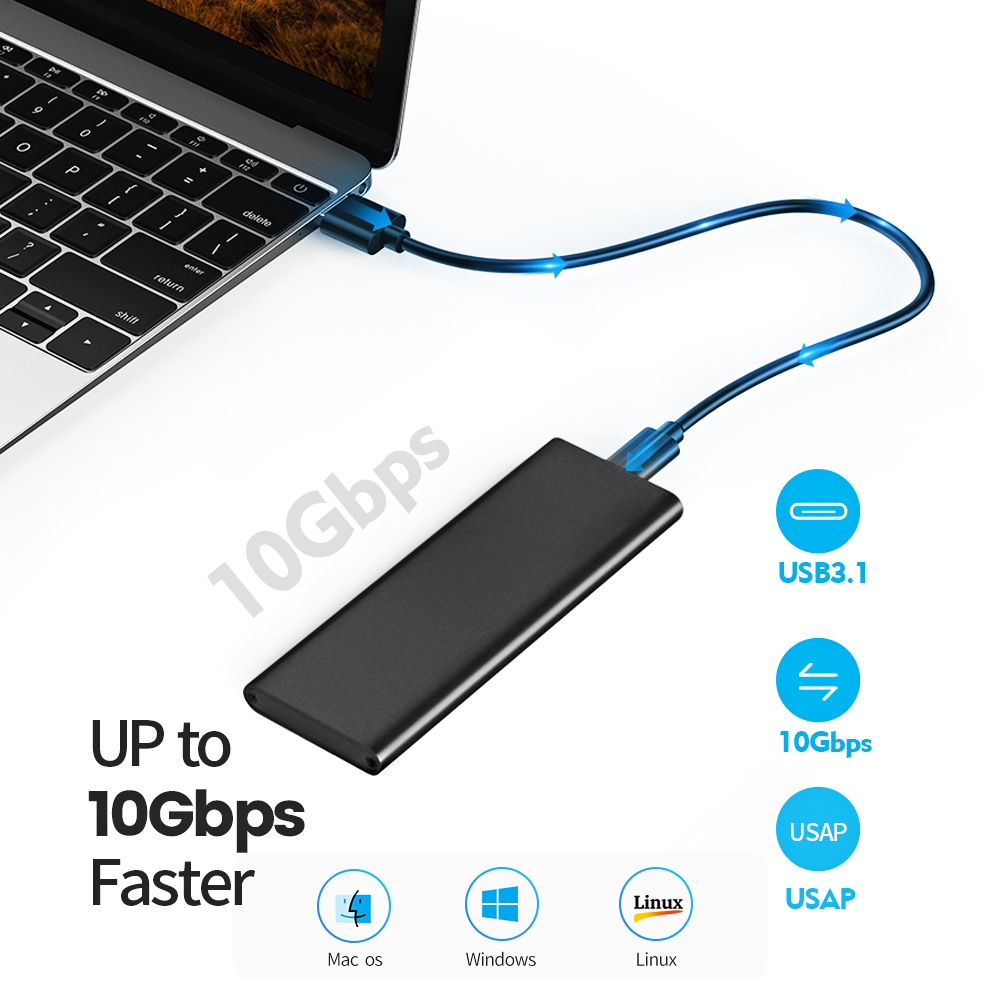 Zomy M.2 nvme usb 3.1 ssdケースGen2モバイルハードディスクボックスタイプc状態10 5gbpsエンクロージャ固体ドライブシェルm-キーHD6100