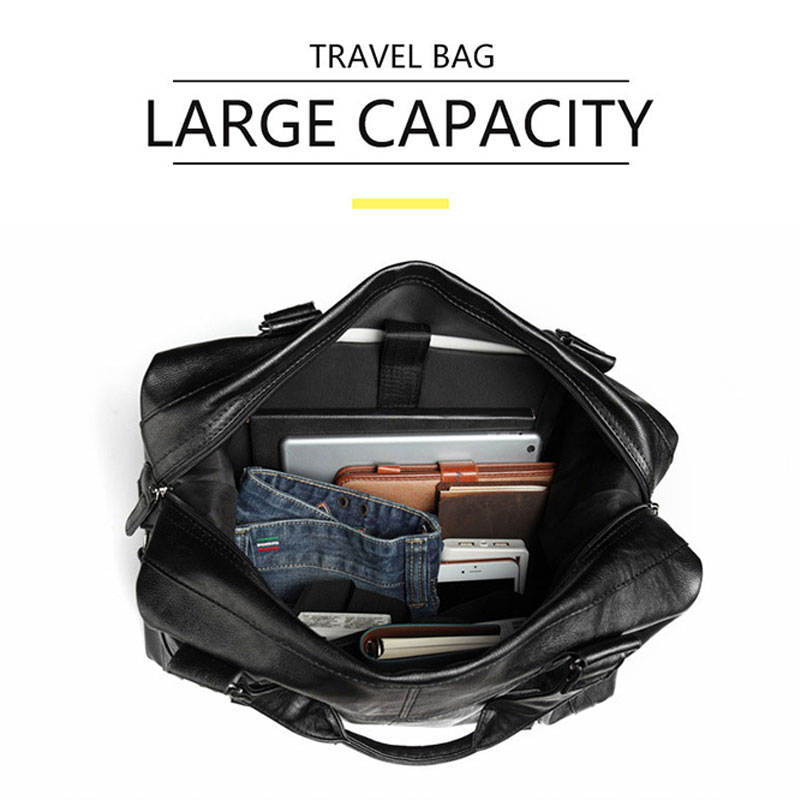 Men Duffle Bag Large Travel Handbag Sport Storage Big Fitness Bags Male Luggage Shoulder Bags Black Leather Business Laptop Pack