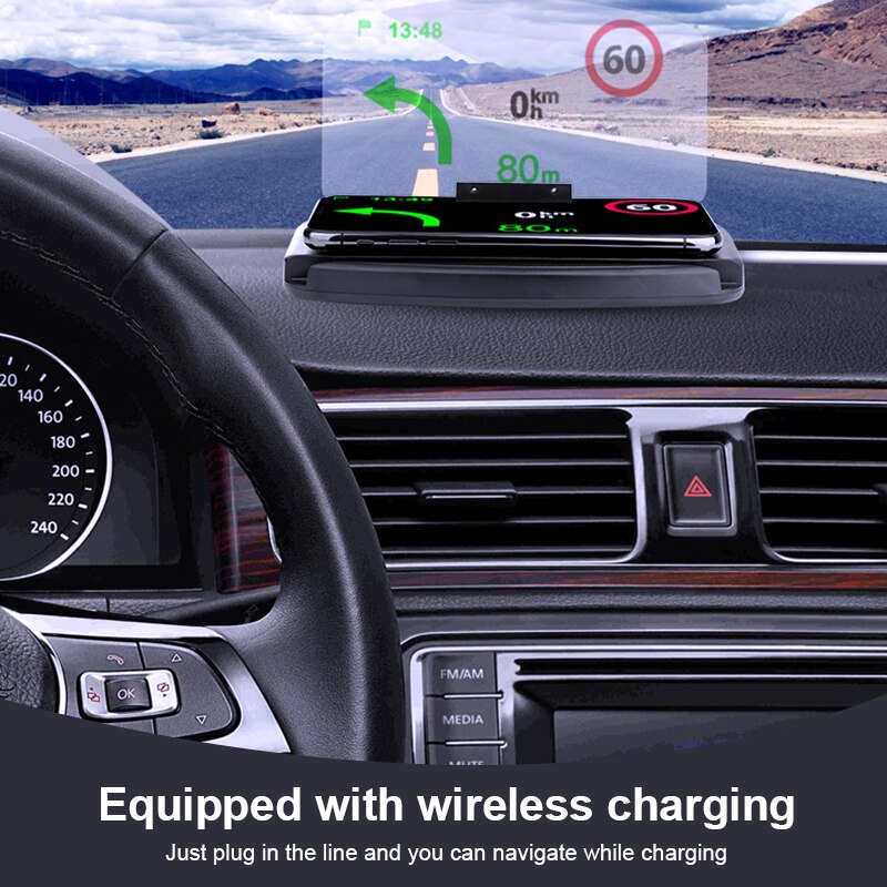 Xc90 universal head up display bil gps navigator smartphone hud holder skridsikker måtte med transparent refleksfilm