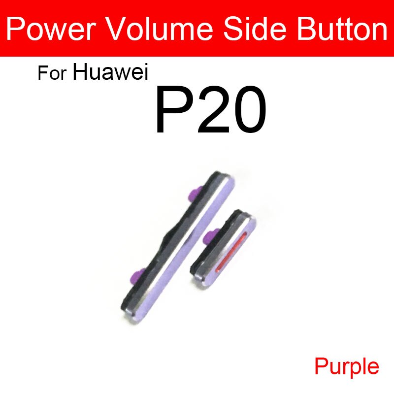 Strömvolymknapp flex bandkabel för huawei  p10 lite  p20 p30 pro upp och ner ljudkontrollknapp reservdelar reparationsdelar: Lila  p20