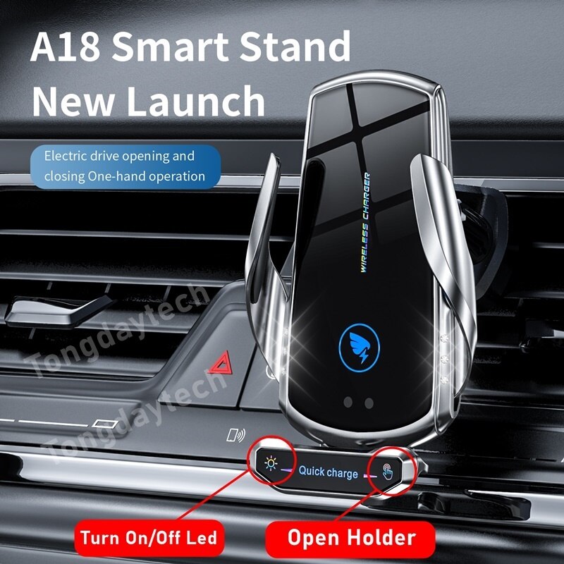 Tongdaytech 15W Car Wireless Charger Automatic Magnetic Fast Charger In Car Holder For Iphone XS 8 12 11 Pro Max Samsung Xiaomi