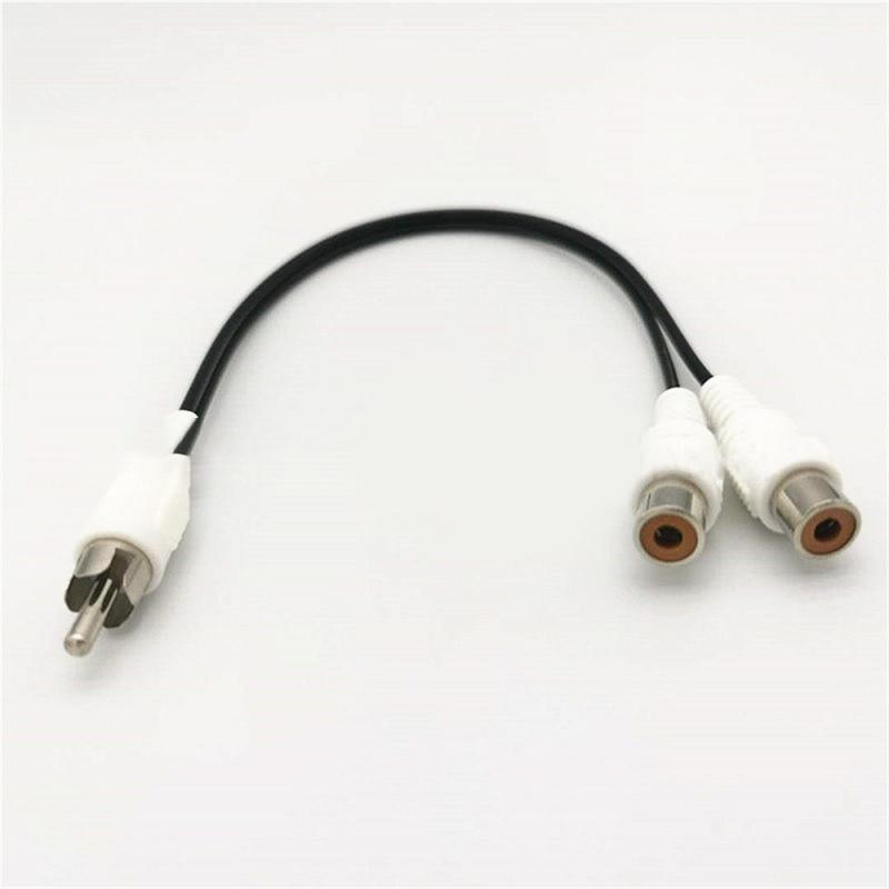 Câble Audio séparateur en Y RCA mâle à 2 prises femelles, adaptateurs de connecteur RCA, 1/3/5 pièces: Black