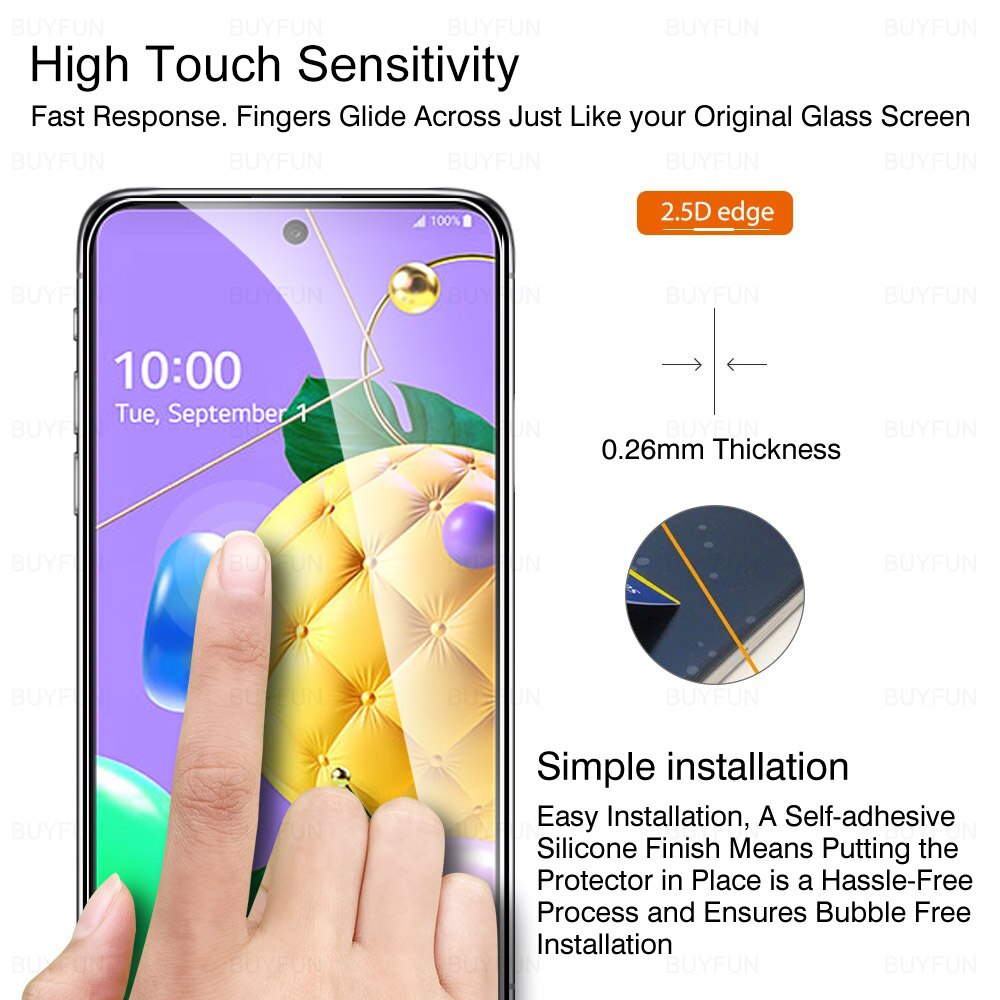 Glas Für LG K52 3 stücke kratzfest screen protector für LG K52 K 52 lmk520 lm-k520 HD volle abdeckung gehärtetes schutz glas