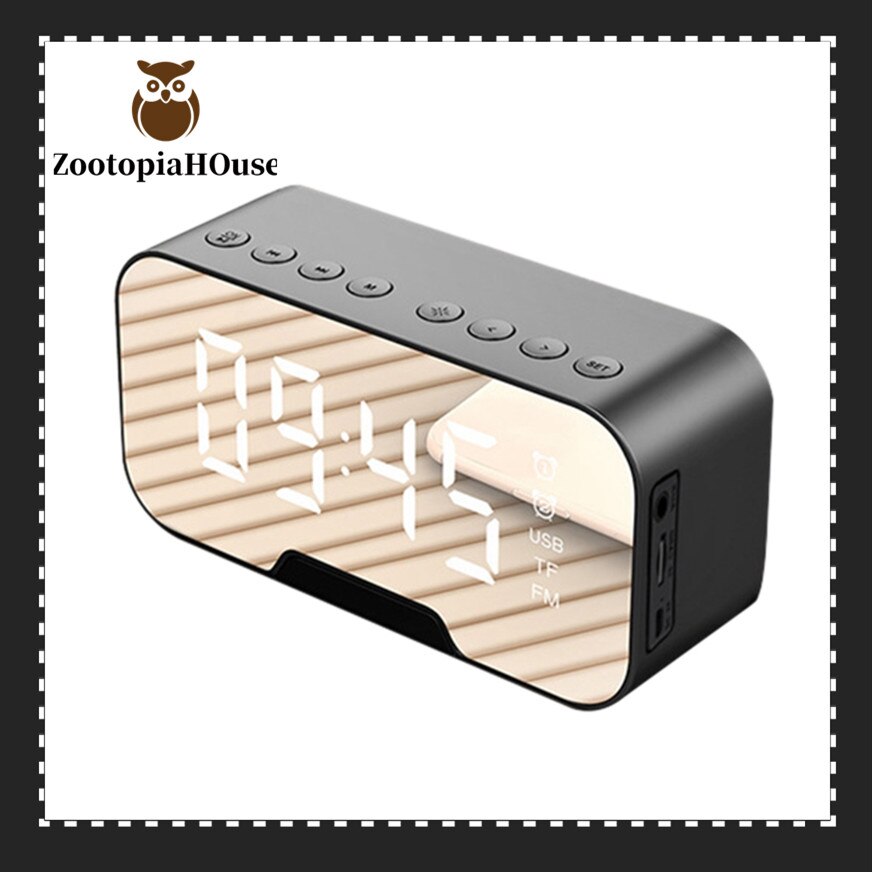 Draagbare draadloze led-spiegel, digitale bluetooth-luidsprekers, wekker,  mp3 fm radio's, handsfree luidsprekers