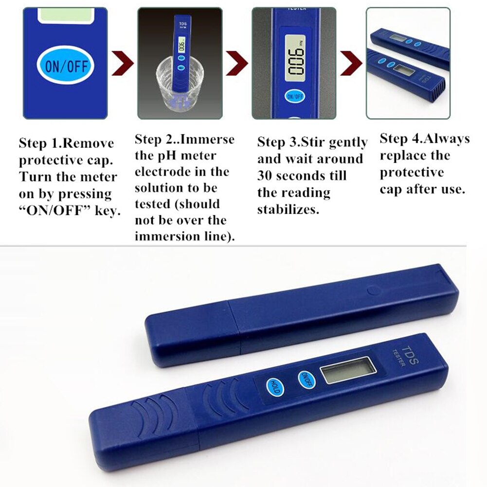 Measurement Analysis Soil Acidity Test Portable Automatic Calibration Test Pen Water Purity Tester TDS Meter