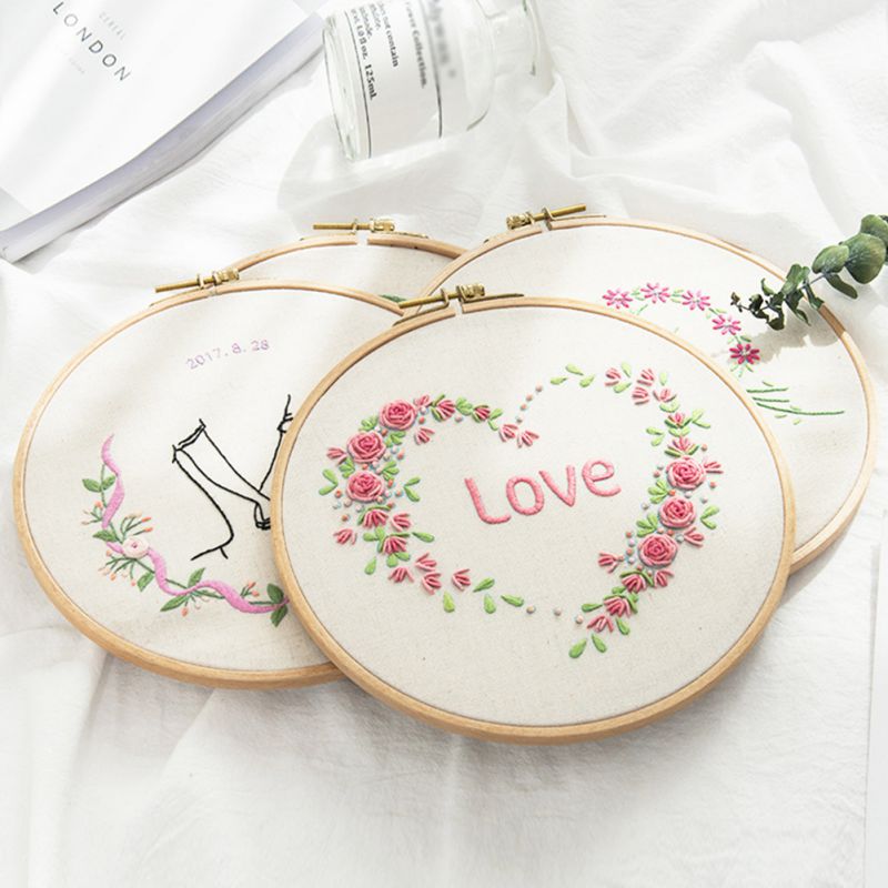 DIY Blume Liebe Stickerei Zubehör Bausätze Hand für Anfänger Kreuz Stich Handwerk Jäzehn Heimat Dekor Anhänger #1