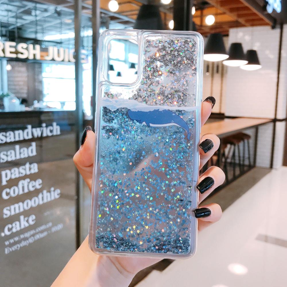 Se 11Pro Max Case Dynamische Liquid Quicksand Moving Star Glitter Dolfijn Walvis Telefoon Case Voor Iphone 6 6S 7 8 Plus X Xr 11: iPhone X Xs / Blue Whale