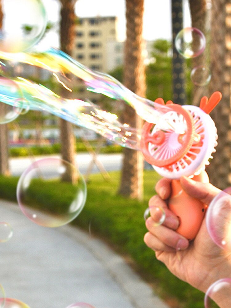 Mini Ventilator Automatische Bellen Maker Machine Usb Oplaadbare Ventilator Bubble Blower Speelgoed Voor Kinderen Peuters Outdoors Party Bruiloft