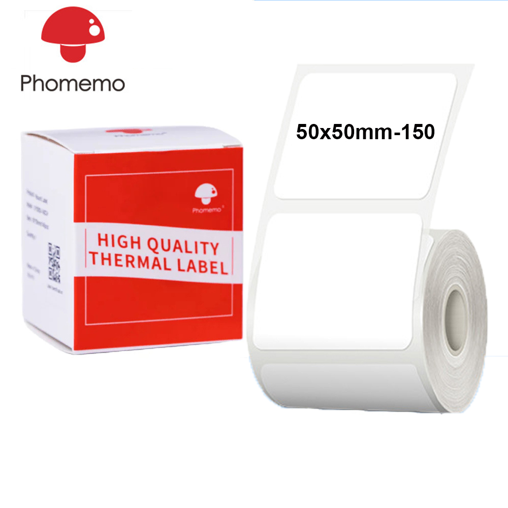 Phomemo M110 Printer Self-Adhesive Label Paper Square Round White Transparent Color Labels for M200 M120 Label Maker Sticker