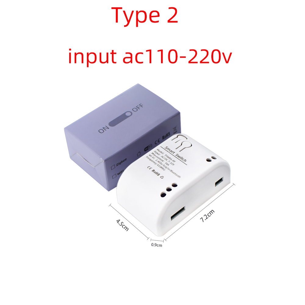 Interruptor inteligente RF de 1 canal, 5-32V/220V, WIFI, Ewelink, Control remoto, interruptor de luz de 2,4G, relé Rele de 10A, enclavamiento de bloqueo automático: Type 2