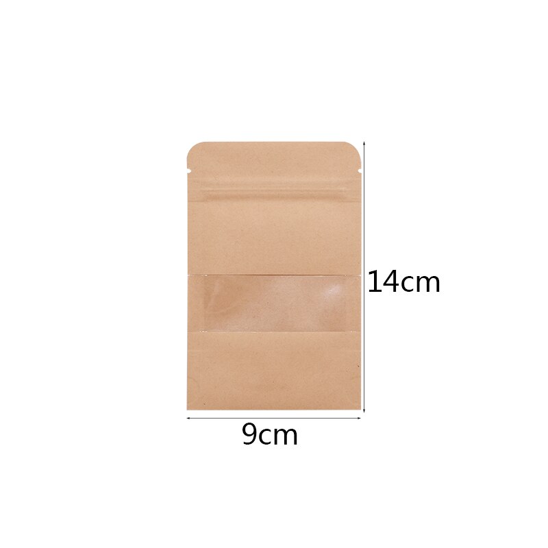10Pcs Kraft Paper Food bags Stand up Pouches Coffee Sweet Candy Packaging Dried Food Fruit Cookie Storage Zip Lock Sealing Bags: B01-10PCS