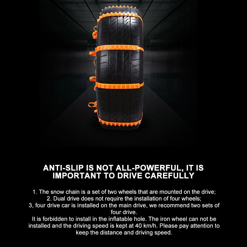 10Pcs Car Snow Tire Anti-Skid Chains Tire Snow Chains Wheel Tyre Cable Belt Fit Tyre Width 145-295 Snow Rain Winter Tool Durable