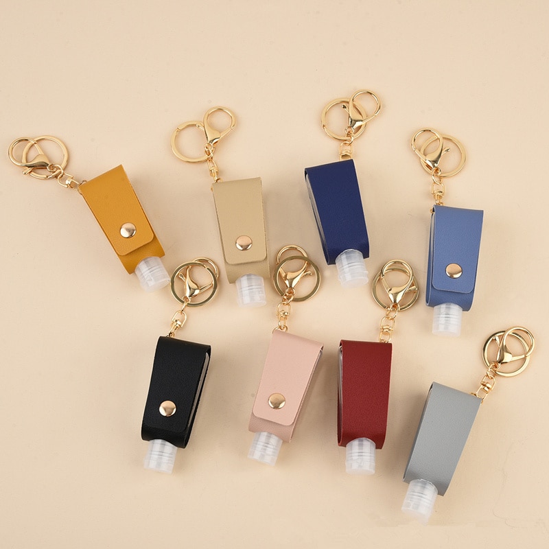 1Pcs Mini Portable Hand Sanitizer Bottle Keychain Holder Empty Refillable Travel Bottles Flip Cap Soap Containers With Keyring