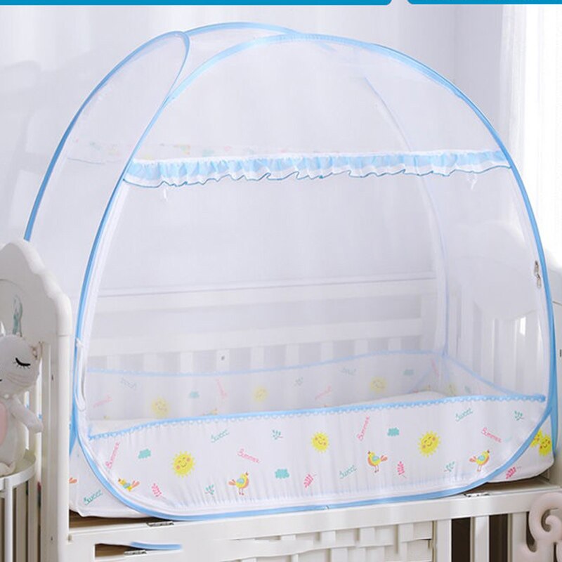 Wieg Klamboe Yurt Kinderen Muskietennetten Tent Cover Vouwen Kids Luifel Multifunctionele Babybedje Camping Tenten Chambre enfant: Blue 80x160x105cm