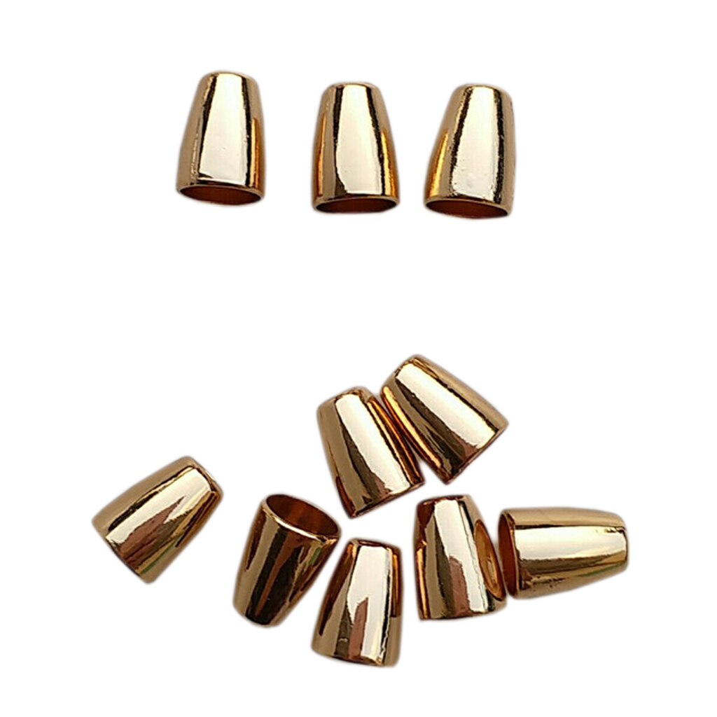 10pcs Golden Bell Shape Cord Lock Cord End Cap String End Stopper Dia 4mm