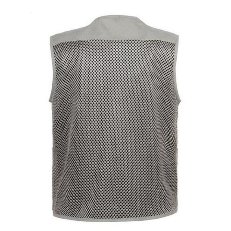 Top Mens Sleeveless Jacket Fisherman Waistcoat Male Summer Mesh Vest Coat Tank Top Plus Size 4XL