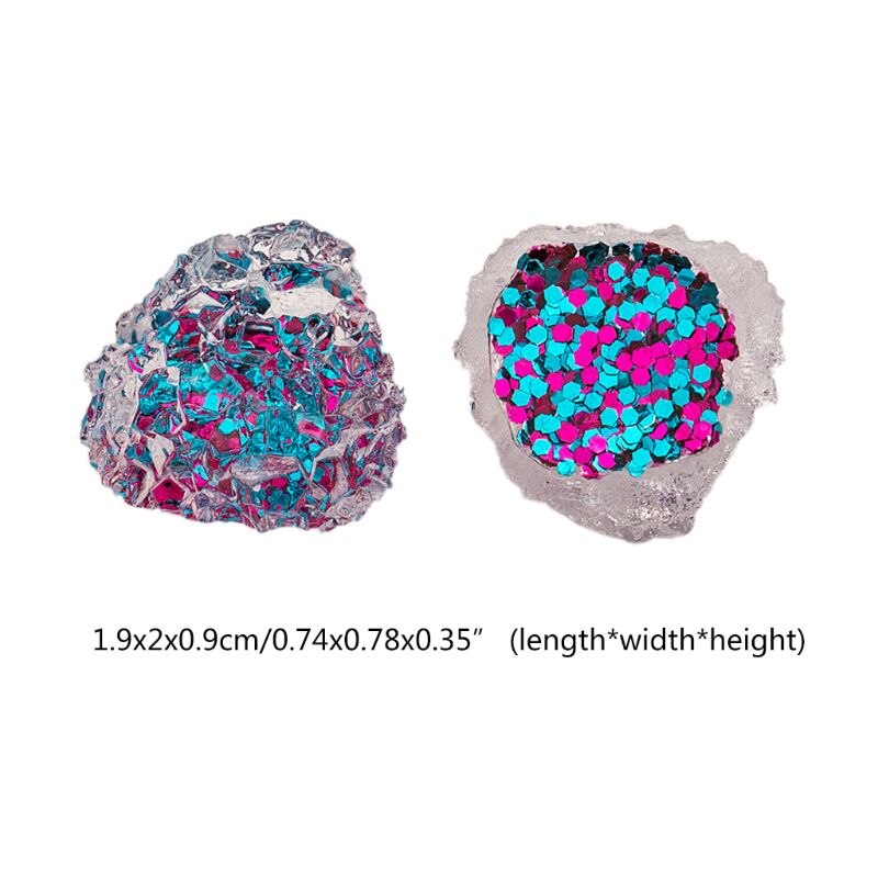 10 stk farvet krystalharpiks knap uregelmæssig overflade paillet diy pandebånd smykker  m6cd