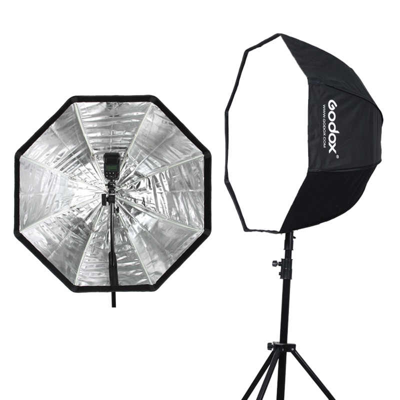 Godox 80cm 31.5in bærbar ottekant softbox paraply brolly reflektor til speedlight flash reflektor til flash speedlight