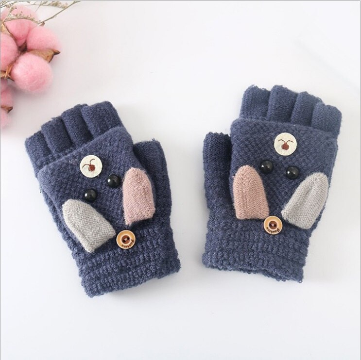 Toddler Baby Gloves Kids Mittens Primary School Cashmere Knit Thicken Patchwork Baby Winter Warm Gloves Boys Girls 4-12Y: 5