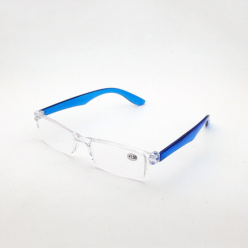 Ultralette små firkantede læsebriller gennemsigtige unisex forstørrelsesglas presbyopi briller +1.0 +1.5 +2.0 +2.5 +3.0 +3.5+4.0