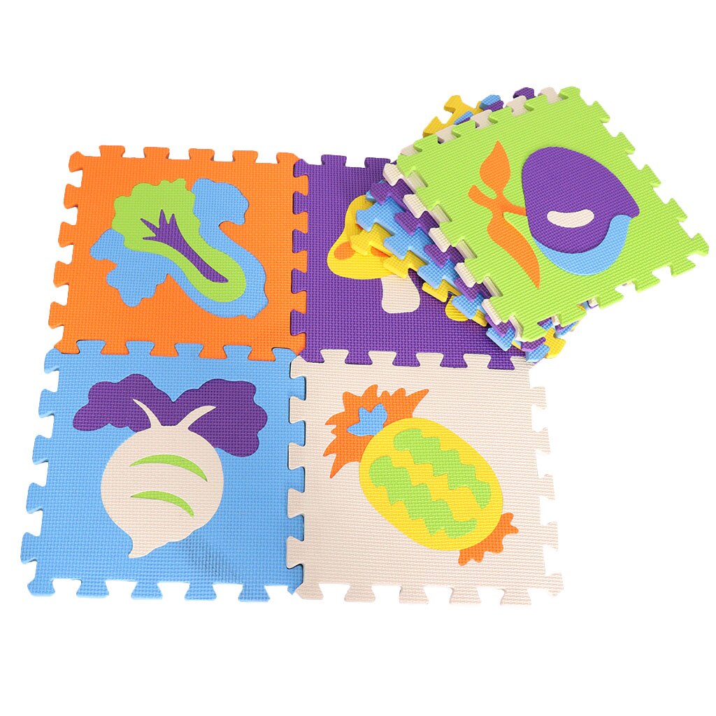 9 Tiles Eva Kids Play Flooring Foam Coloured Interlocking Activity Fun Mats Mat: Fruits