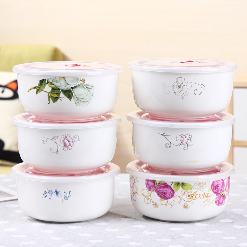 Knochen China Mikrowelle Schüssel Studenten sofortig-nudeln Schüssel 750 ML Abdichtung lunchbox