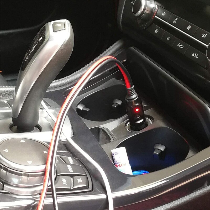 2 Pack 12V Fused Replacement Cigarette-Lighter Male Plug - Cigarette-Lighter Plug - 1FT 16AWG Extension Cable With Fuse