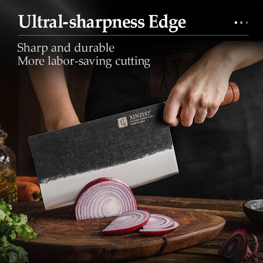 XINZUO 7 Inches Cleaver Knife Chinese Chef Knife Forged Kitchen Knife Stainless Kitchen Knives