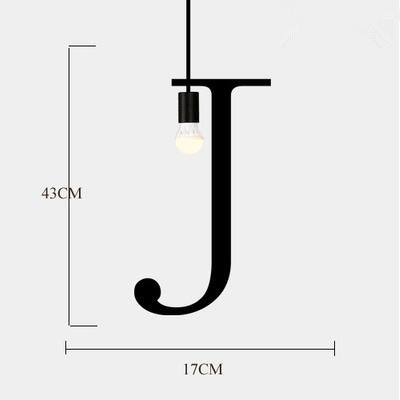 Plafonnier suspendu en fer avec alphabet anglais, éclairage d'intérieur, luminaire décoratif de plafond, idéal pour une réception, un restaurant, un salon, un café, un bar, un bar ou un bureau