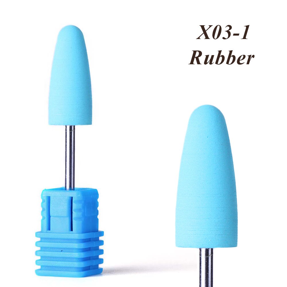 1 Pc Frezen Nail Boor Rubber Siliconen Keramische Polijsten Bestanden Gereedschap Voor Elektrische Manicure Pedicure Machine LA065-1: X03-1