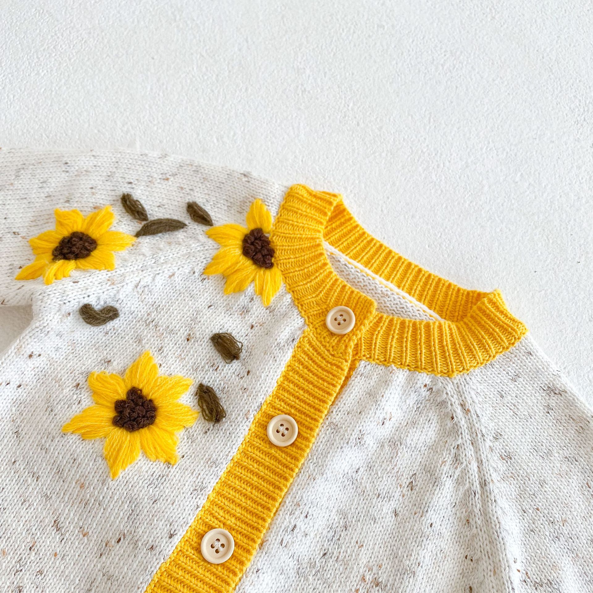 0-3T Pasgeboren Kid Baby Meisjes Bloem Trui Vest Elegante Herfst Winter Warme Kleding Fall Knit Top Leuke zoete Bloemen Knitwear