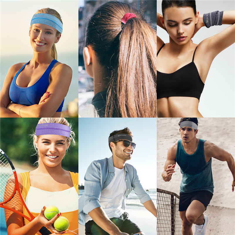 WEST BIKING-Banda Elástica Antideslizante y Transpirable para el Pelo, Cinta Deportiva, Baloncesto, Fitness, Vóleibol, Yoga, para Mujer y Hombre