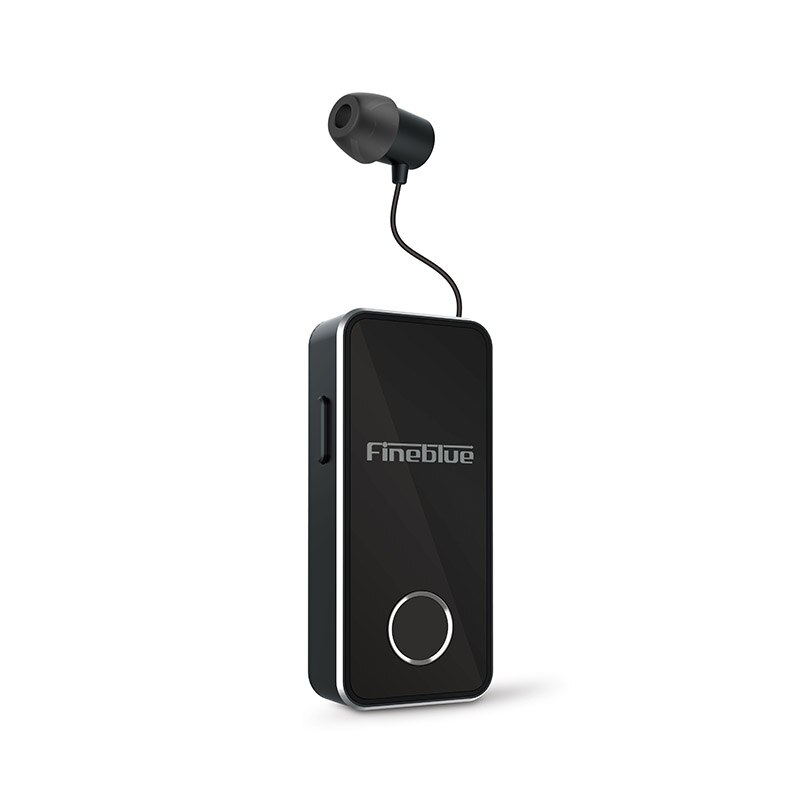 Fineblue F2 Pro Bluetooth 5.0 Earphone Easy to Pair aluminium alloy Stereo Handsfree retractable headset noise canceling F920: BLACK