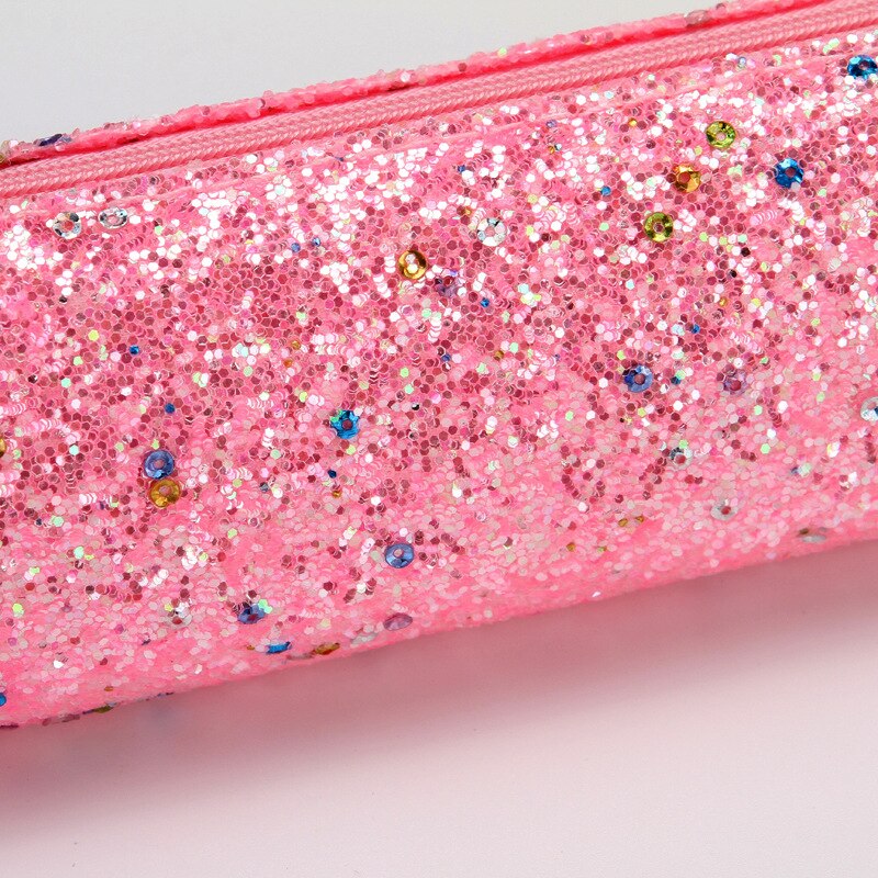 Pennal paljett rosa søt astuccio glitter for jenter piornik pennenzak okul kalem kutusu piurnik kotak pensil skoleutstyr