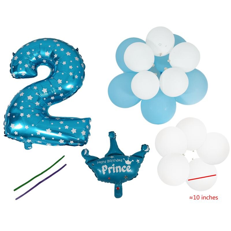 Foil Balloon Number Balloon Latex Balloon Blue Huge Number Balloon Baby Shower Party Kids Birthday Decoration Number 2