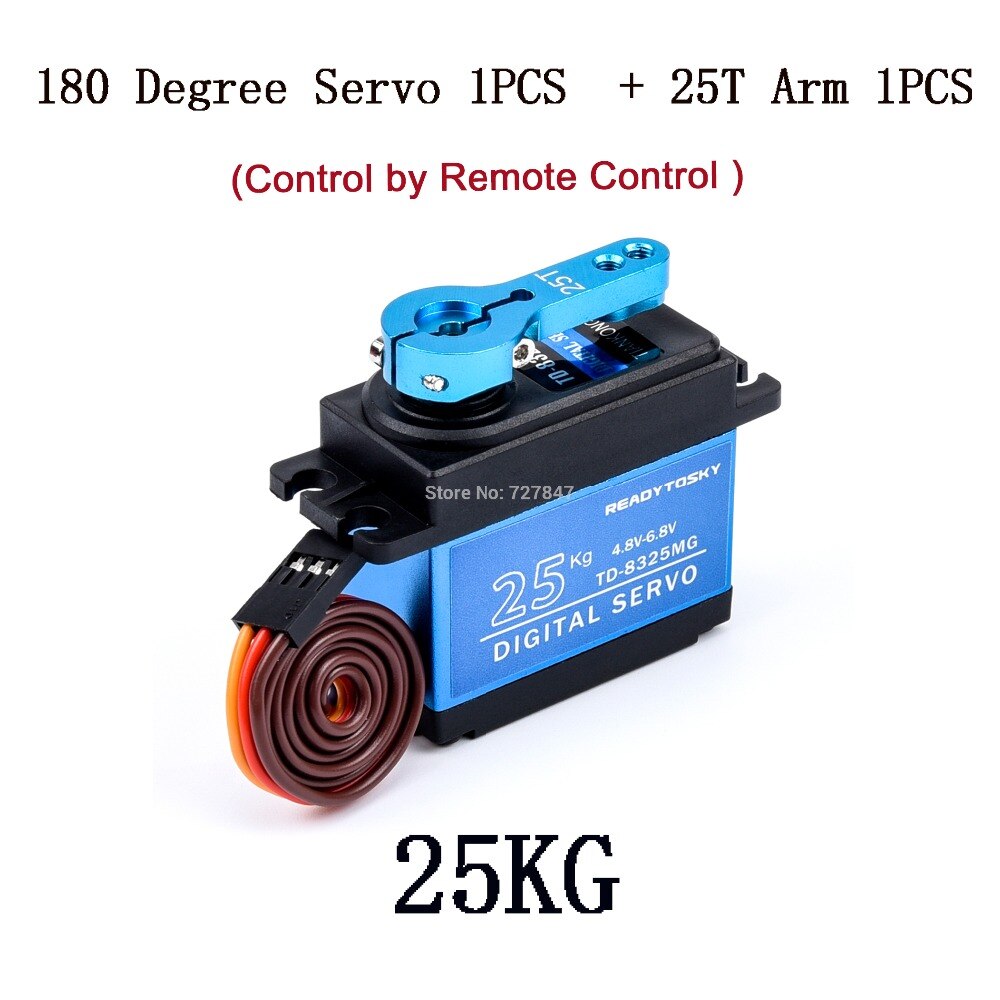 20kg TD8120MG / 25kg TD8325MG Hohe Drehmoment Kernlosen Motor- Servo Wasserdichte Digital 180 Grad Servo Kontrolle durch Fernbedienung Kontrolle: 1x25KG  1x 25T Arm