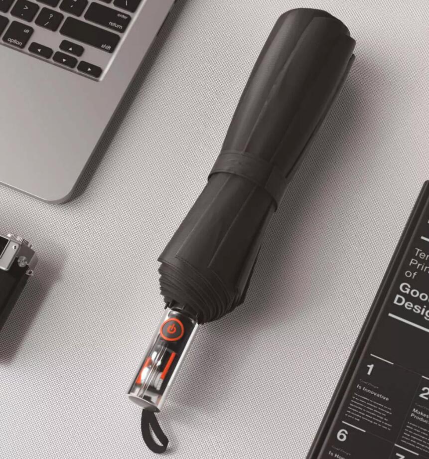 Xiaomi Konggu Transparent Mechanical Anti-rebound Automatic Umbrella Bright Handle Red Fiberglass Umbrella Bone Windproof Men