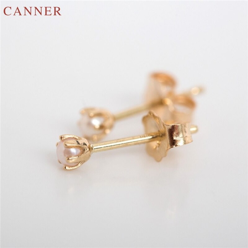 Delicate Pearl Earrings for Women Girls Mini Gold Stud Earrings Jewelry Tiny Earings kolczyki pendientes C40