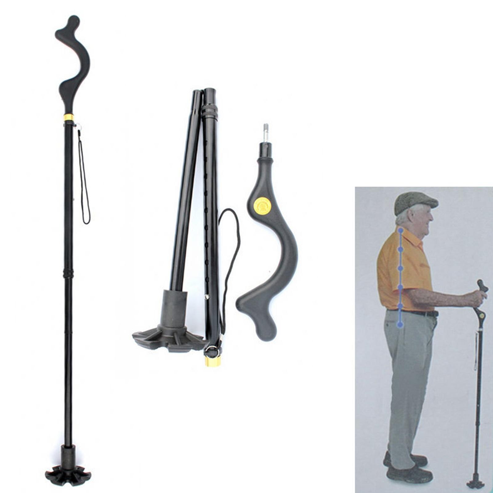 Ultralight Sticks For Walking Outdoor Fold Trekking Poles Walking Stick For Elderly Nordic Walking Hiking Walking Stick