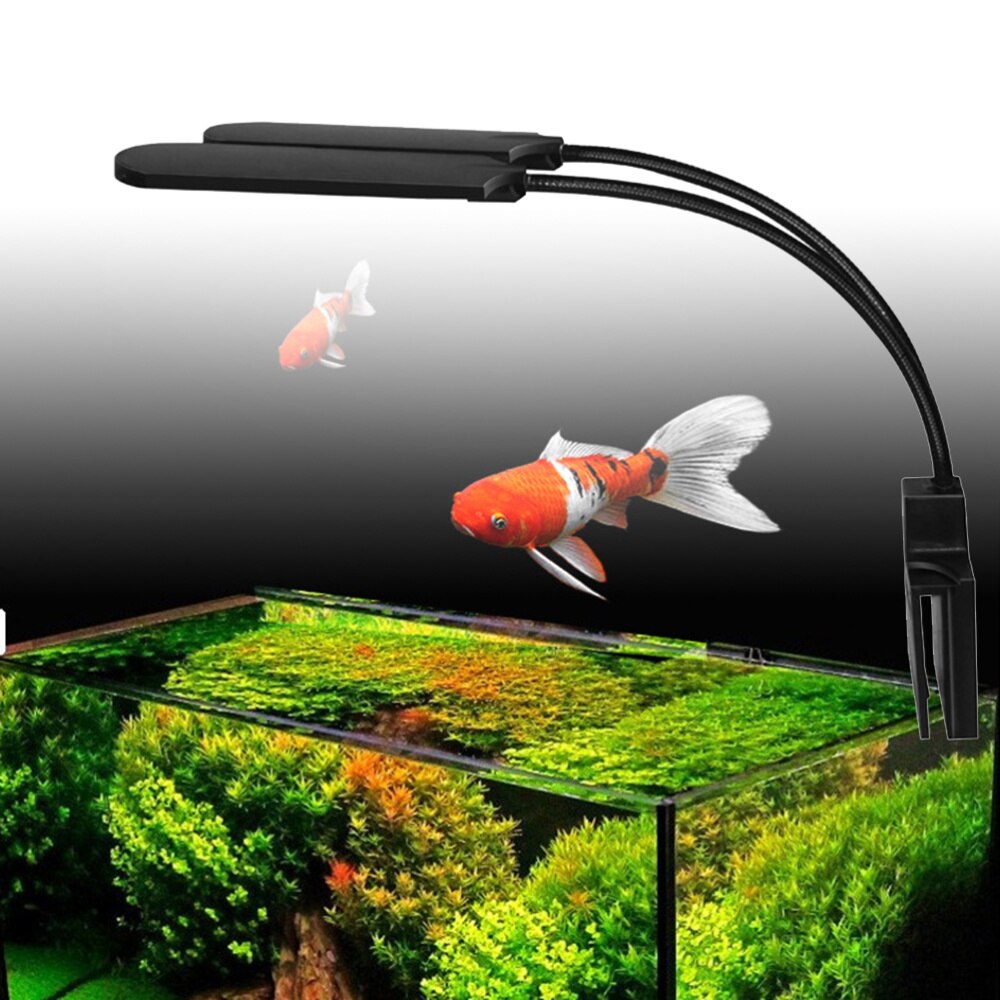 15W LED Fish Tank Clamp Lamp Aquarium Light USB Aquatic Lighting Waterproof Lamp for Fish Tank with Plug Black: Default Title