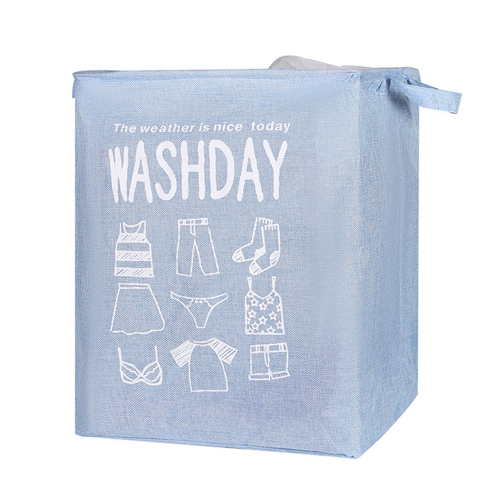 Cube Laundry Bags Foldable Dirty Clothes Laundry Basket Large Portable Clothes Organizer Storage Basket High Capacity Box: Blue