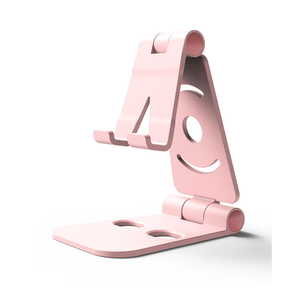 Mini soporte portátil para teléfono, base de escritorio universal de 4 grados ajustable para teléfono móvil iPhone y Android: C-Pink