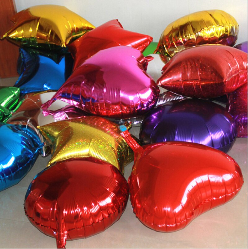5pcs/pack 10 Inch Heart Shape Aluminum Foil Ballons inflatable birthday Wedding Party decoration balloon