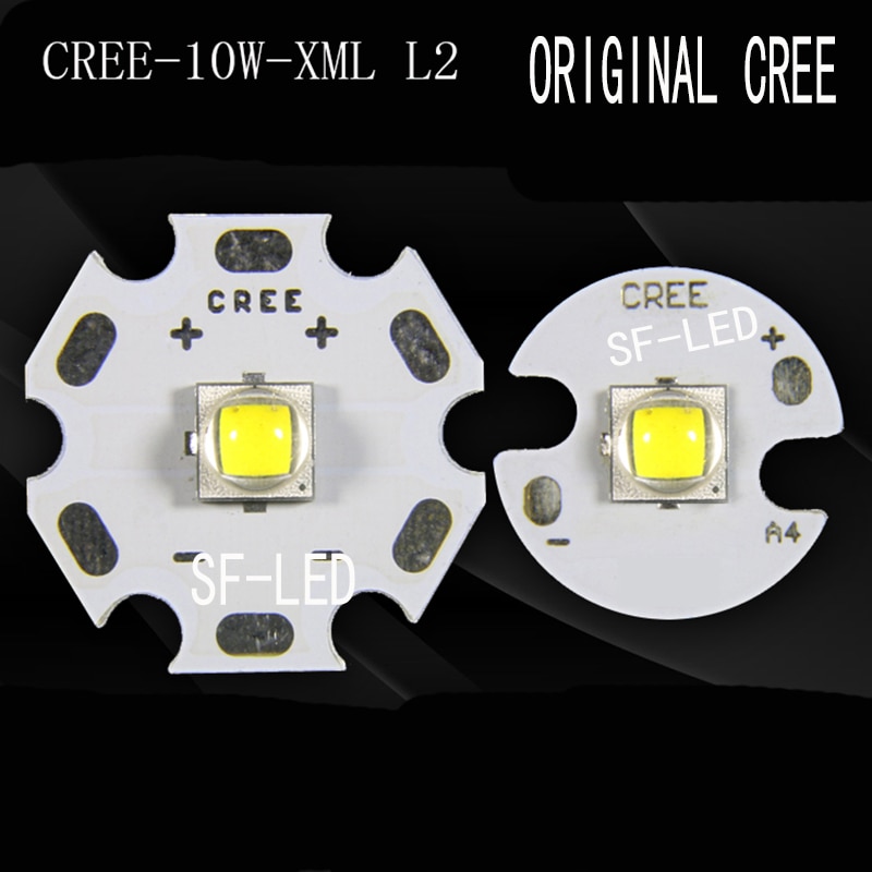 5PCS CREE XML2 LED XM-L2 T6 U2 10W WHITE High Power LED Emitter Bulb with 20mm Heatsink For Flashlight/DIY