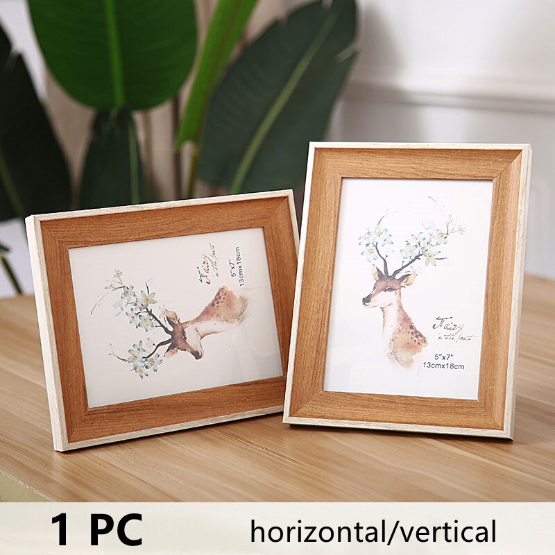 5 Color Rectangle Photo Frame Wall Mounted Living Room Decor Desk Ornament Wedding Family Picture Frame 5-10 Inch European Retro: 1 pc-Color 2 / 10 inch