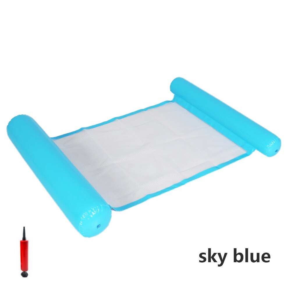 Floating Water Hammock Float Lounger Floating Toys Inflatable Floating Bed Chair Swimming Pool Foldable Inflatable Hammock Bed: sky blue