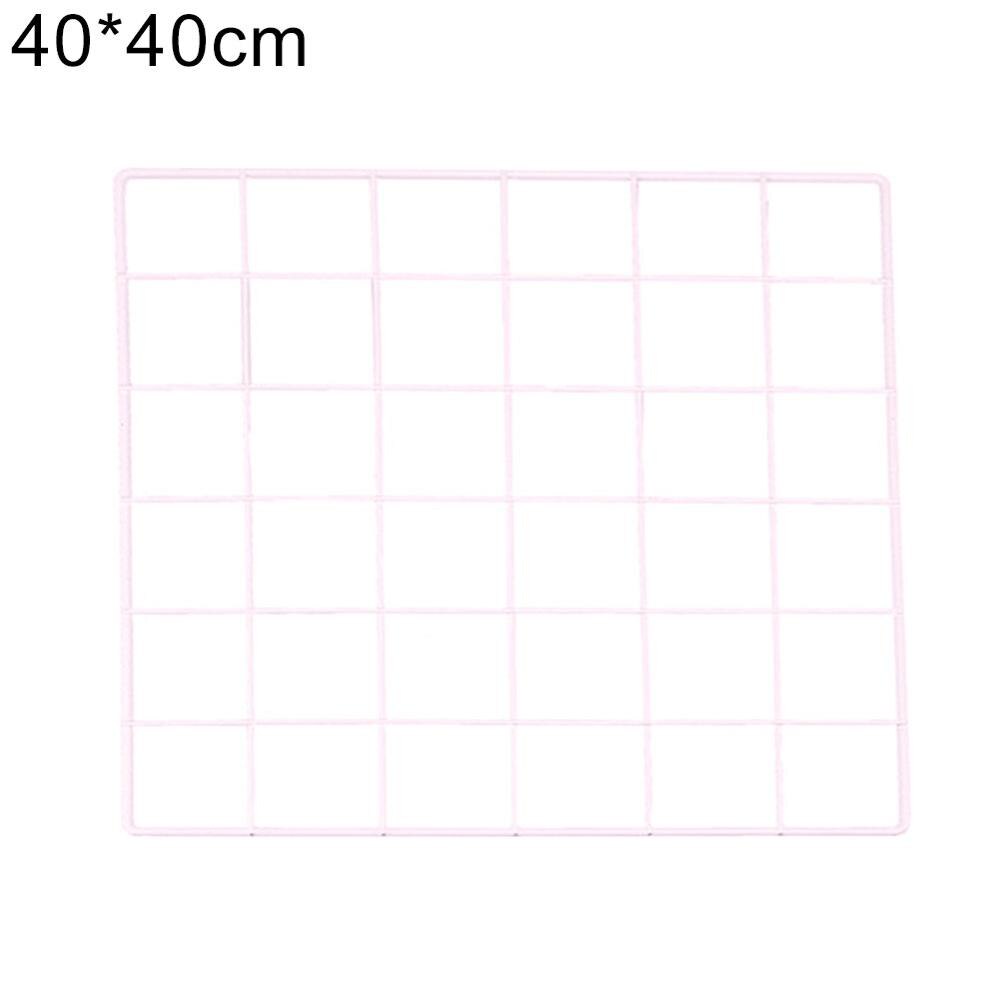 Nordique, avec cordons en métal, pour Photos cartes postales, cadre d'affichage, rangement artistique, café, cœur, étagère murale à Clips, décoration de la maison support étagères: Pink 40x40cm