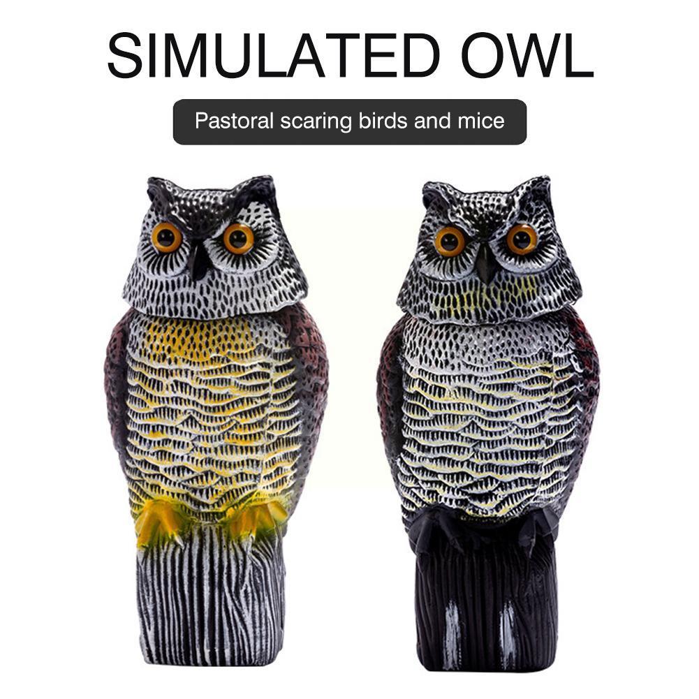 Realistic Bird Scarer Rotating Owl Prowler Decoy Garden Move Yard Repellent Scarecrow Control Pest E9k3