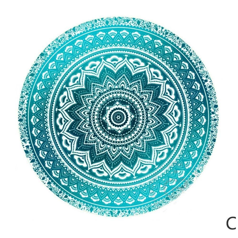 Retro Blommig Hippie Boho Sommar Strandhandduk Yogahandduk Väggmatta Mandala Indisk Gradient: GrÃÂ¶n